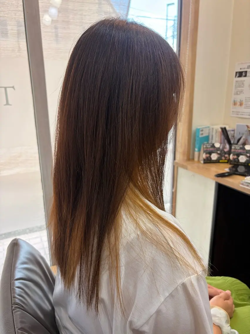 ロング ロング 縮毛矯正 縮毛矯正 菊池 よしえのヘアスタイル