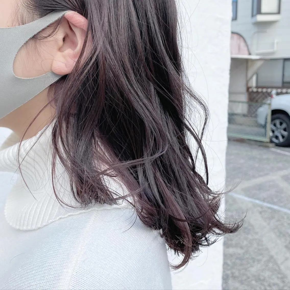 セミロング 酸性ストレート/ブリ ーチなしWカラー河本のヘアスタイル