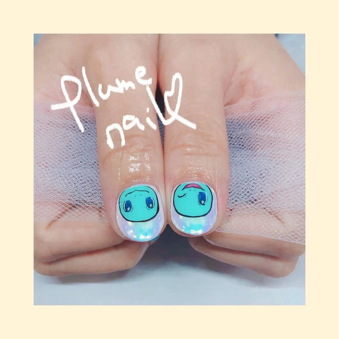 ネイル アートネイル オーロラネイル ハート キラキラネイル 韓国ネイル plume nail ☆韓国ネイルのネイルデザイン
