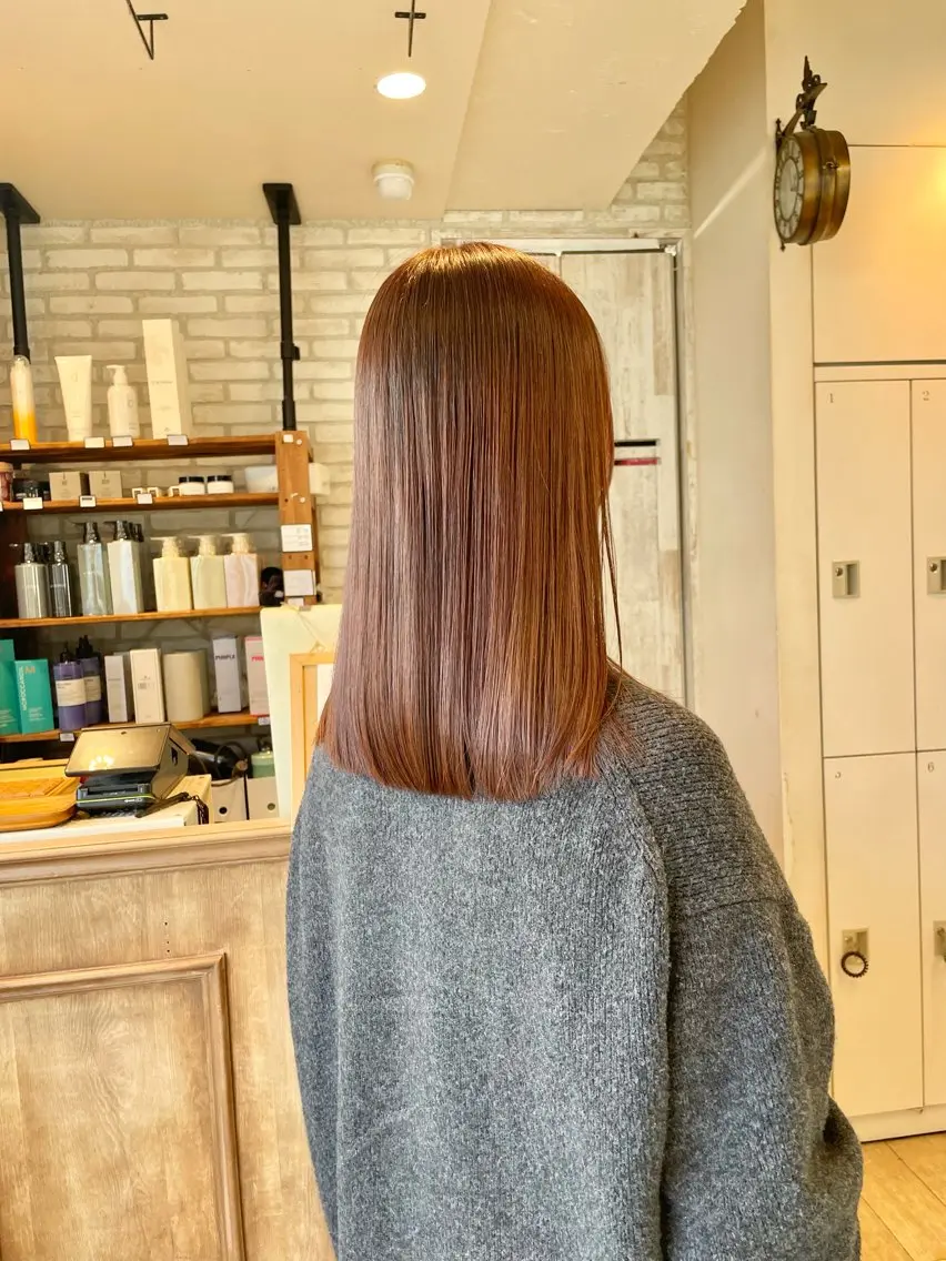 ミディアム ピンクブラウン ✨横須賀髪質改善✨️ 加藤 百音のヘアスタイル