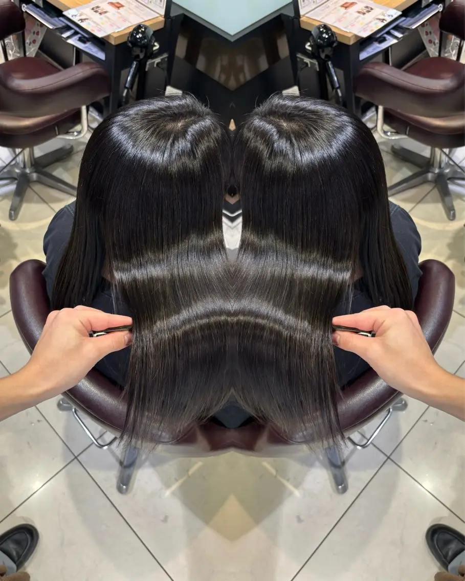 ロング カラー 縮毛矯正 トリートメント 🩵レイヤー✖︎ 髪質改善🩵リョウヤのヘアスタイル