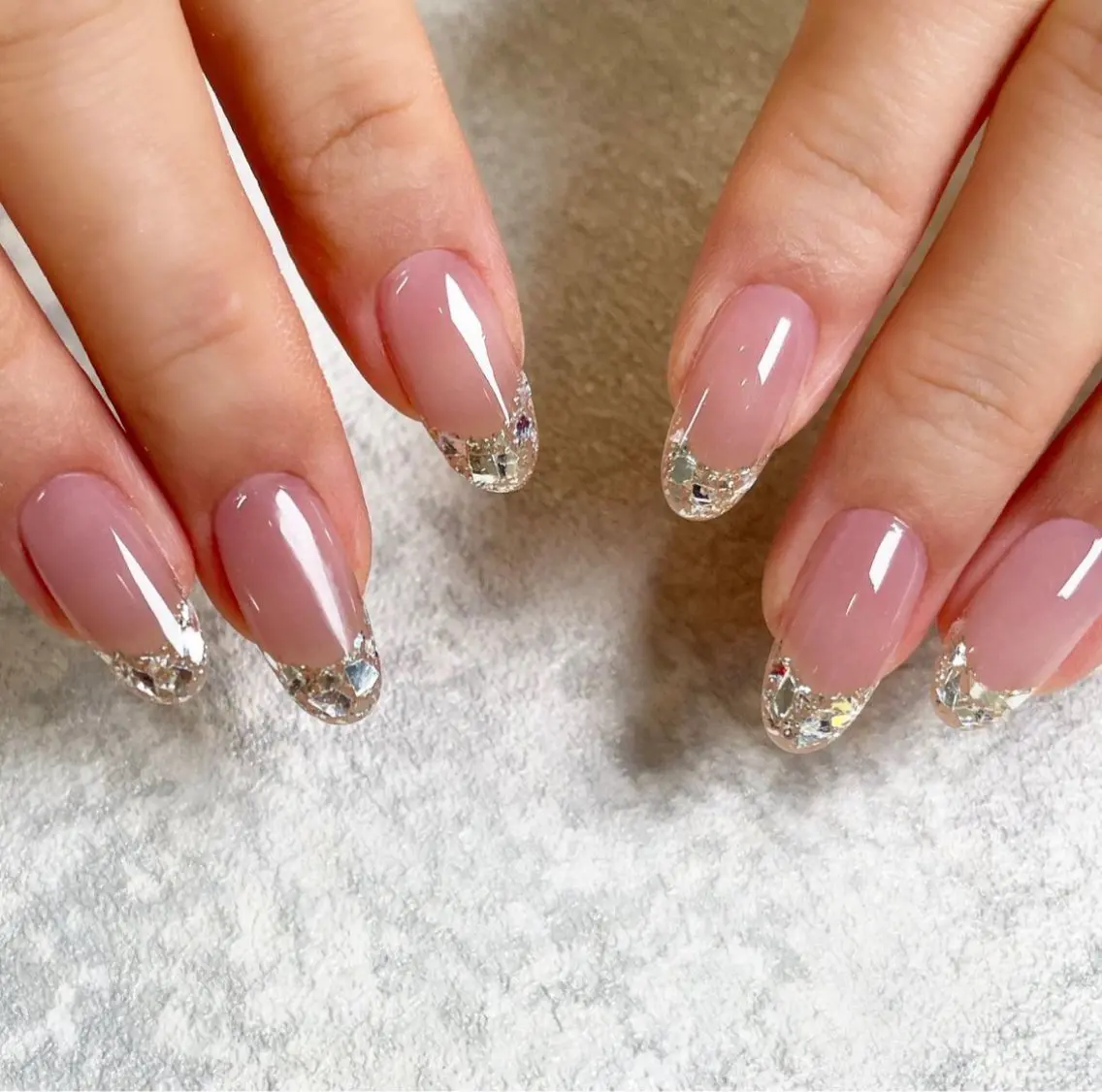 特別価格🎀練習モデルです❣️ガラスフレンチネイルの写真