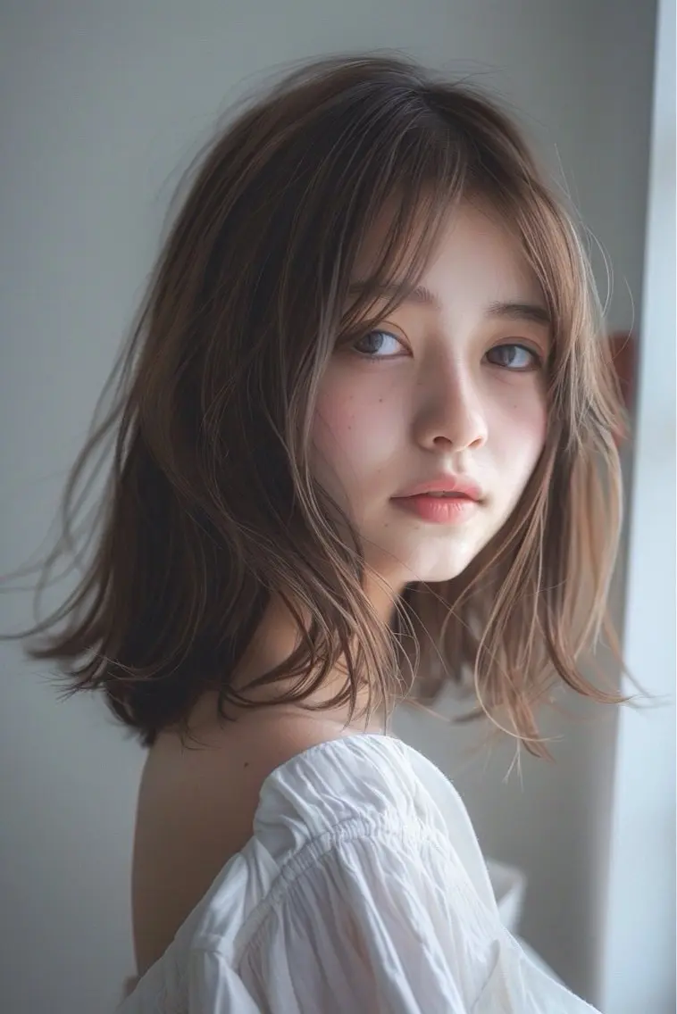 ミディアム カラー ヘアアレンジ ブラウンカラー ケアカラー 透明感カラー 髪質改善 カット ヘアカラー トリートメント Luana / 公式 / 大通のヘアスタイル