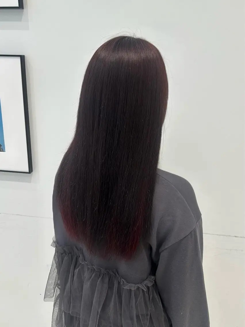 ロング カラー 黒髪 ヘアカラー 大長 広菜のヘアスタイル