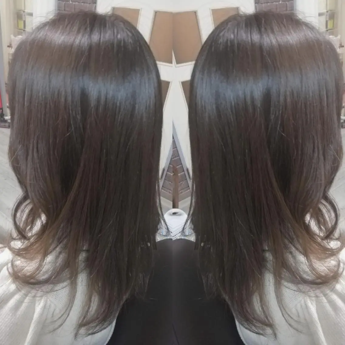 ロング カラー パーマ ベージュカラー 髪質改善 カット ヘアカラー パーマ トリートメント 池田 恵久美のヘアスタイル