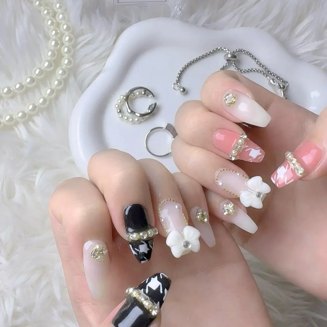 ネイル 渋谷 チップ長さ出し アプレgel-xのネイルデザイン