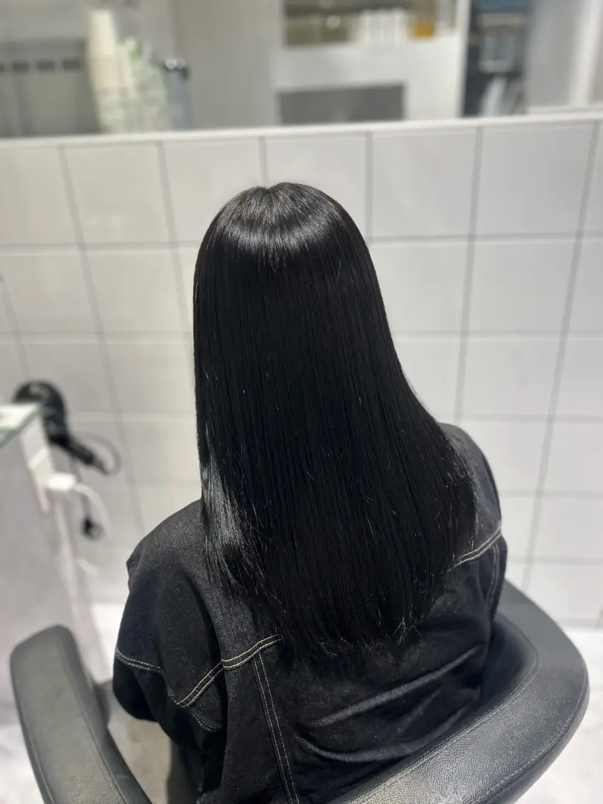 ロング カラー カット 縮毛矯正 トリートメント 表参道/透明感カラー /暗髪/ジュキヤのヘアスタイル