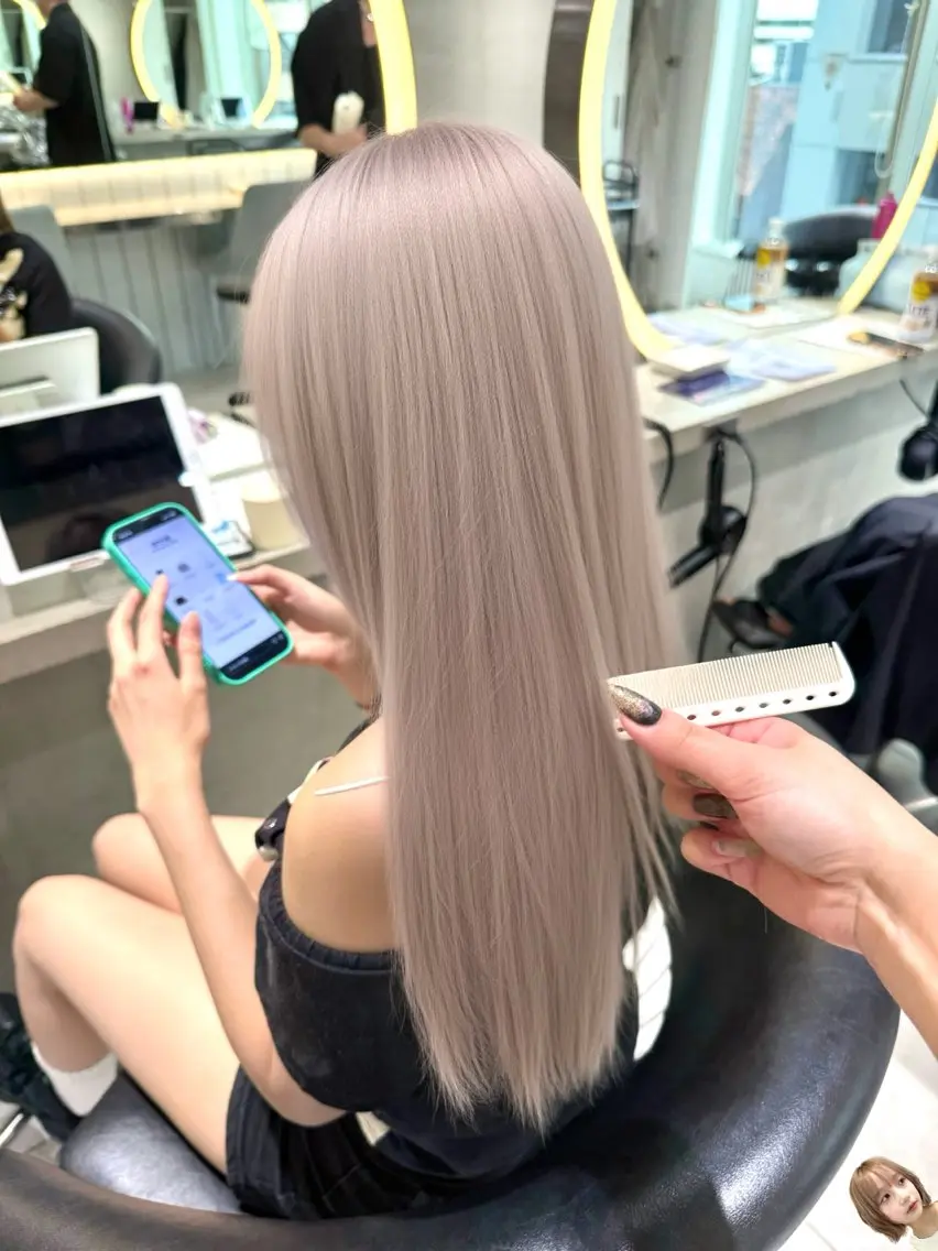ミディアム カット ヘアカラー トリートメント ハルナ / 韓国ボブ𓂃꙳⋆のヘアスタイル