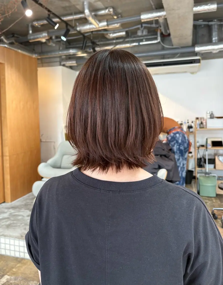 ミディアム ボブ くびれヘア カット ヘアカラー 樽川 紗月のヘアスタイル