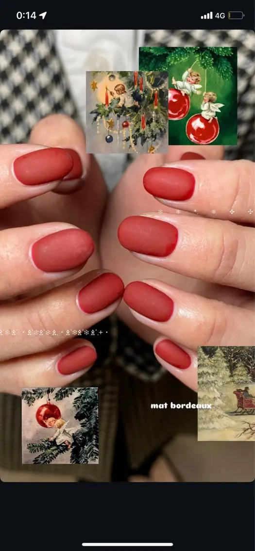 ネイル ボルドー マットネイル ワンカラーネイル ハンドネイル Dark Honey karinのネイルデザイン