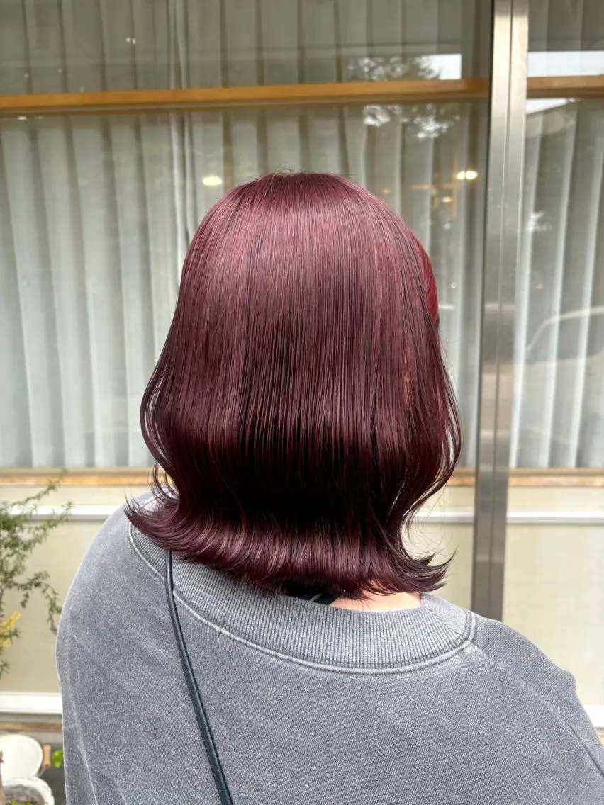 ミディアム カラー レッドカラー ヘアカラー トリートメント merc.谷本 澪のヘアスタイル