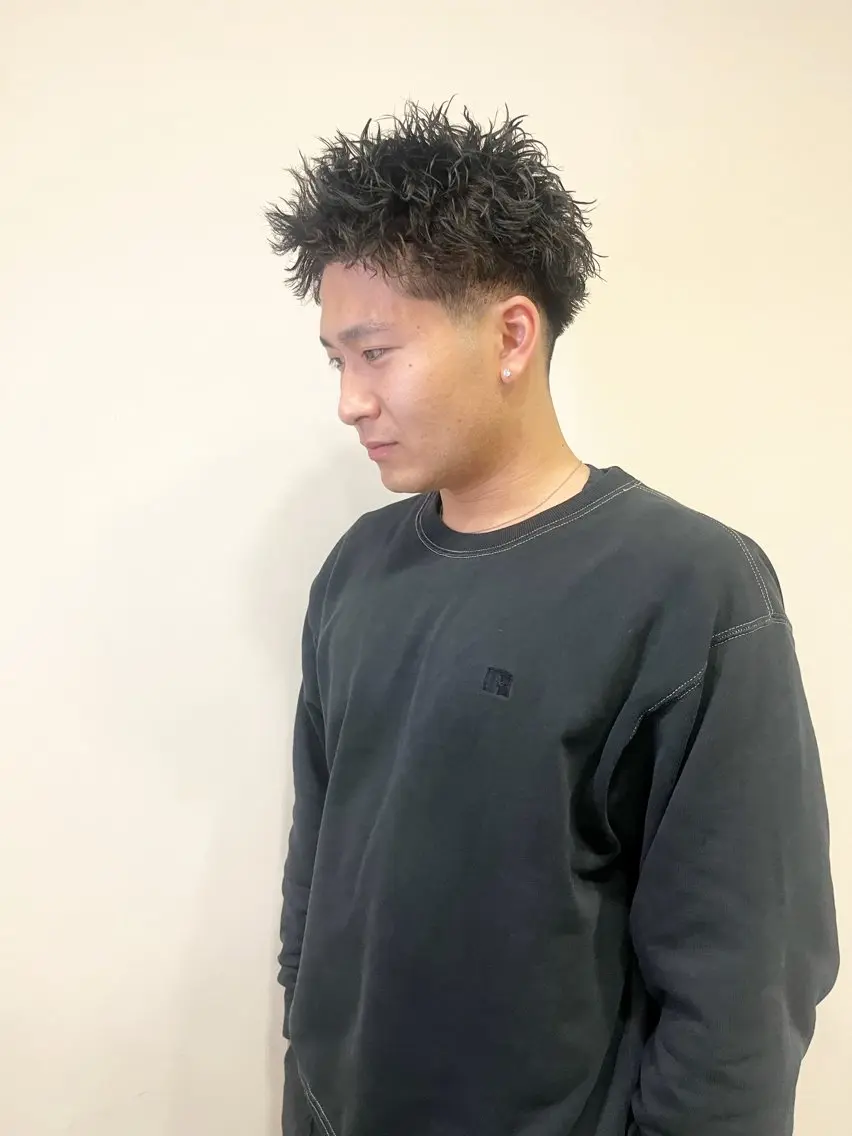 【メンズメニュー】【当日予約大歓迎‼️】骨格似合わせカット+ナチュラルパーマニュアンス、ピンパーマ、毛先ワンカールパーマの写真