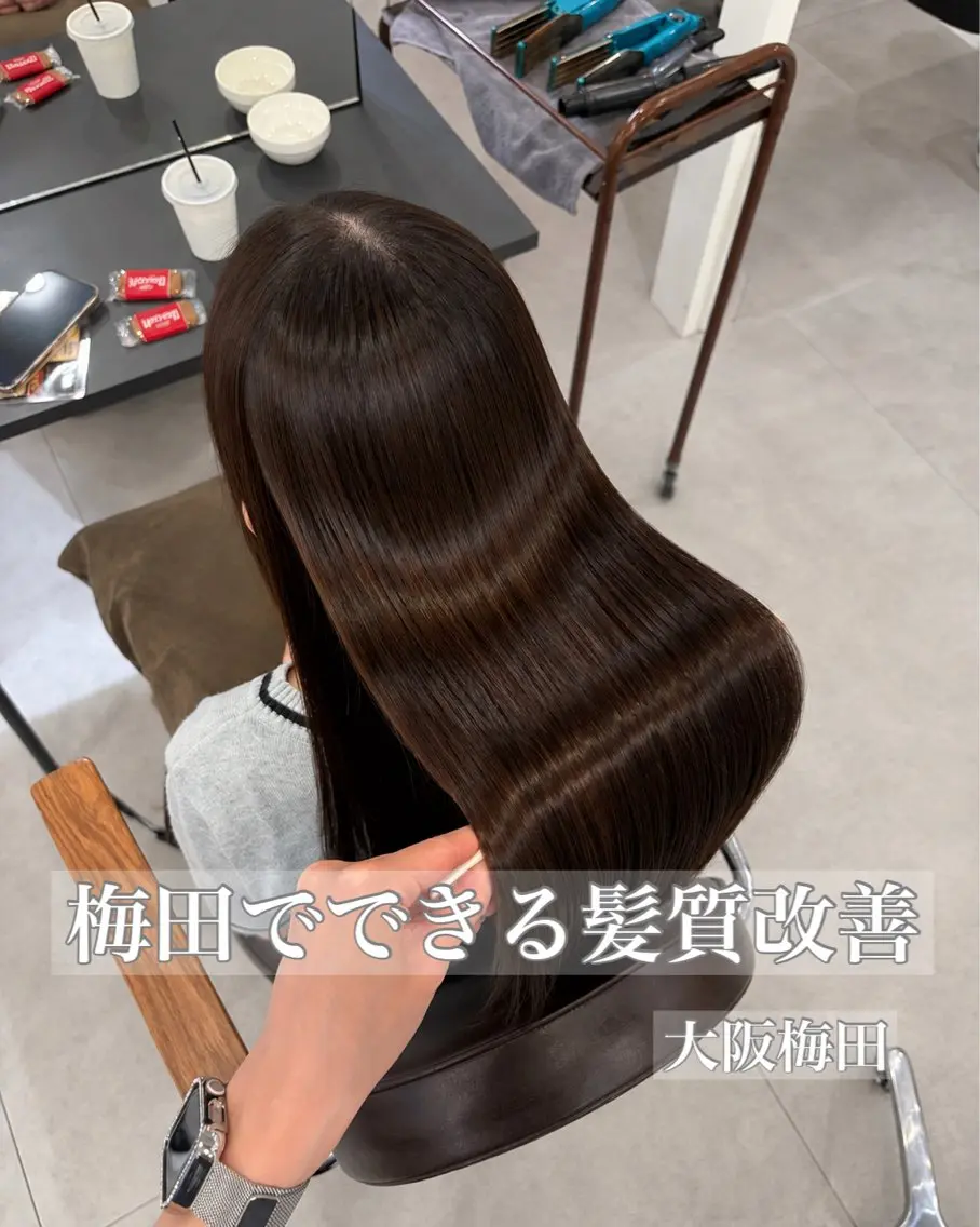 セミロング カット ヘアカラー 縮毛矯正 トリートメント 髪質改善矯正特化 🇰🇷amiruのヘアスタイル
