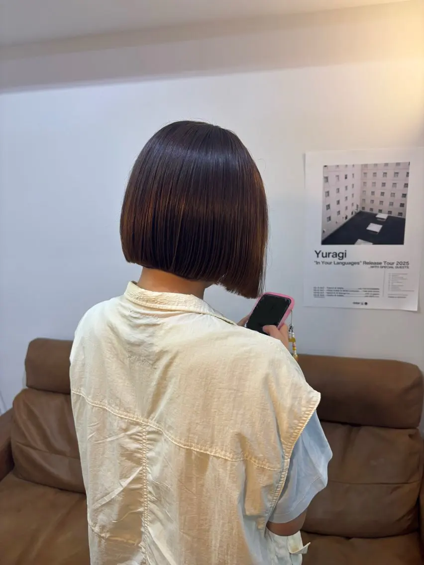 ショート カラー ボブ カット ナナ/大阪心斎橋/ レイヤーカットのヘアスタイル