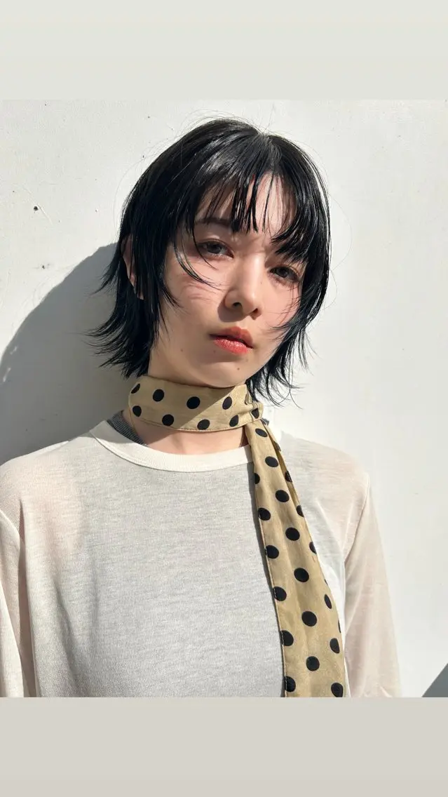 ショート カラー ボブ 顔まわりレイヤー レイヤーカット baLon.fem/ 澤田 奈々子のヘアスタイル