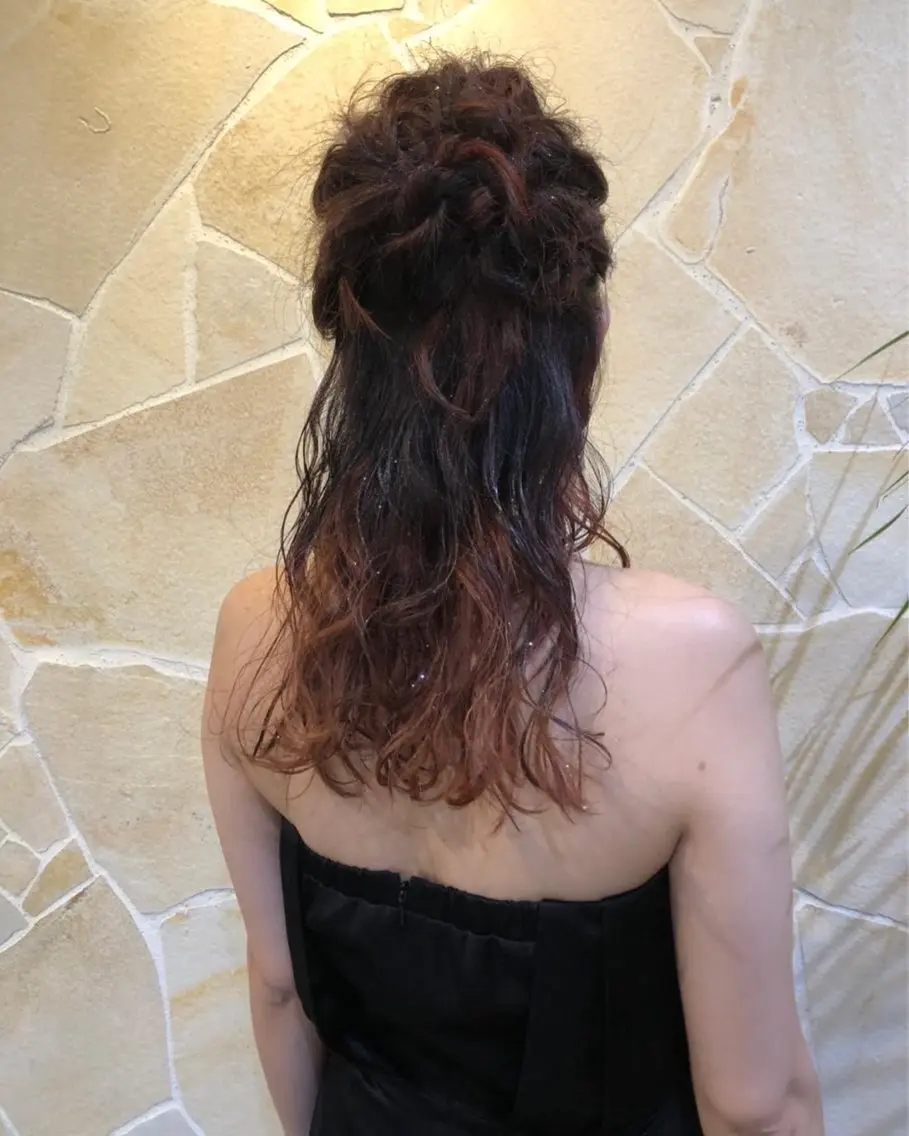 ロング ヘアアレンジ ハーフアップ ロング ヘアセット and Artのヘアスタイル