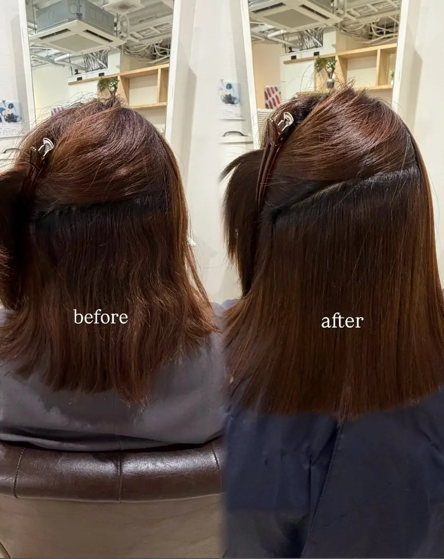 ミディアム 縮毛矯正 真銅 璃逗のヘアスタイル