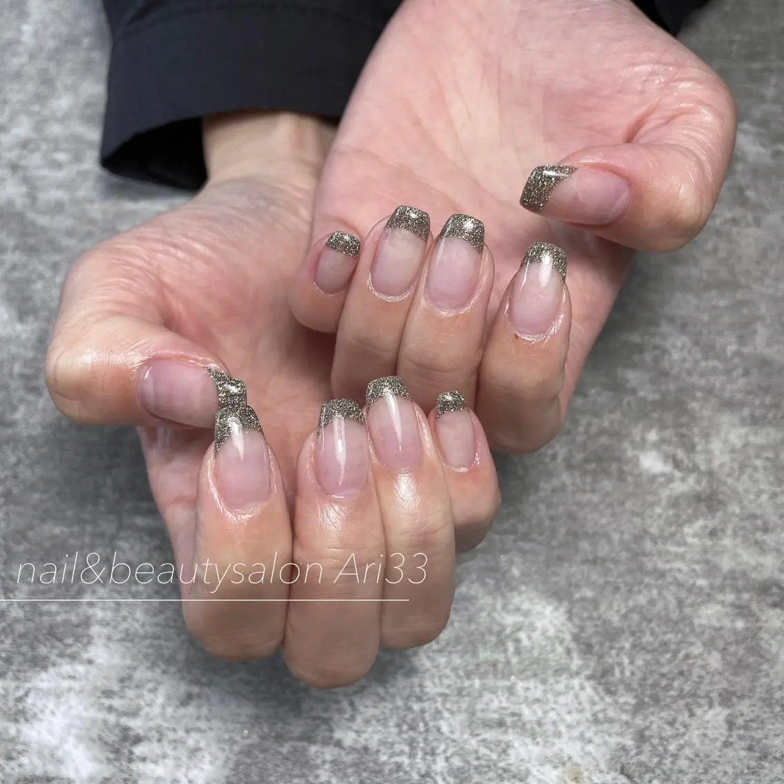 ネイル フラッシュネイル フレンチネイル ニュアンスネイル ハンドネイル プライベートサロン Ari33nailのネイルデザイン