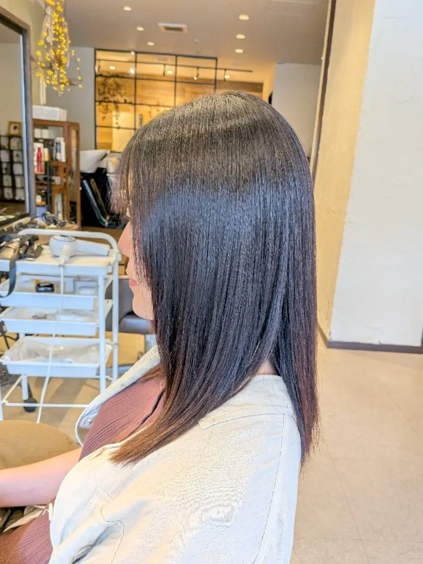セミロング パーマ 縮毛矯正 カット 縮毛矯正 土屋 夕貴のヘアスタイル
