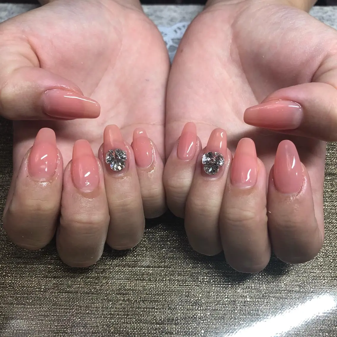 ネイル ワンカラーネイル ストーンネイル J terrace Nailのネイルデザイン