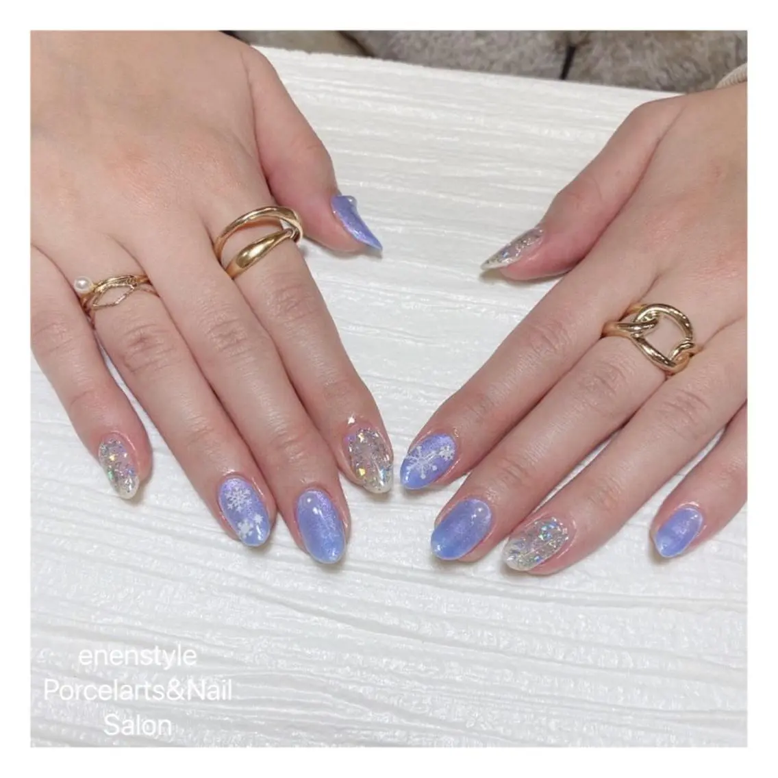 ミディアム ネイル ハンドネイル 🐾enen style 🐾のネイルデザイン