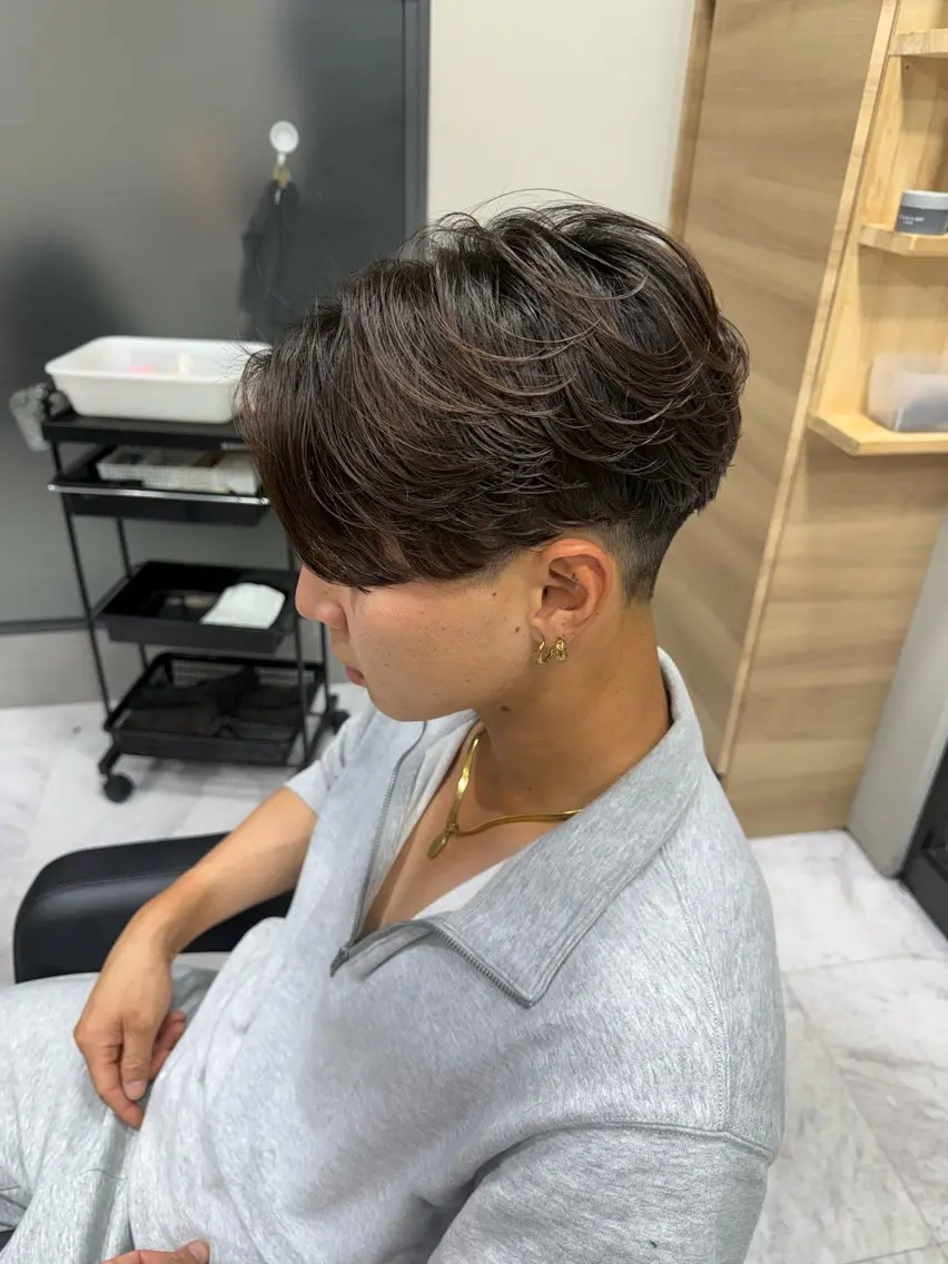 🧚‍♂️新規様限定🧚‍♂️ニュアンスフェザーパーマ＋メンズカット＋ケアトリートメントの写真