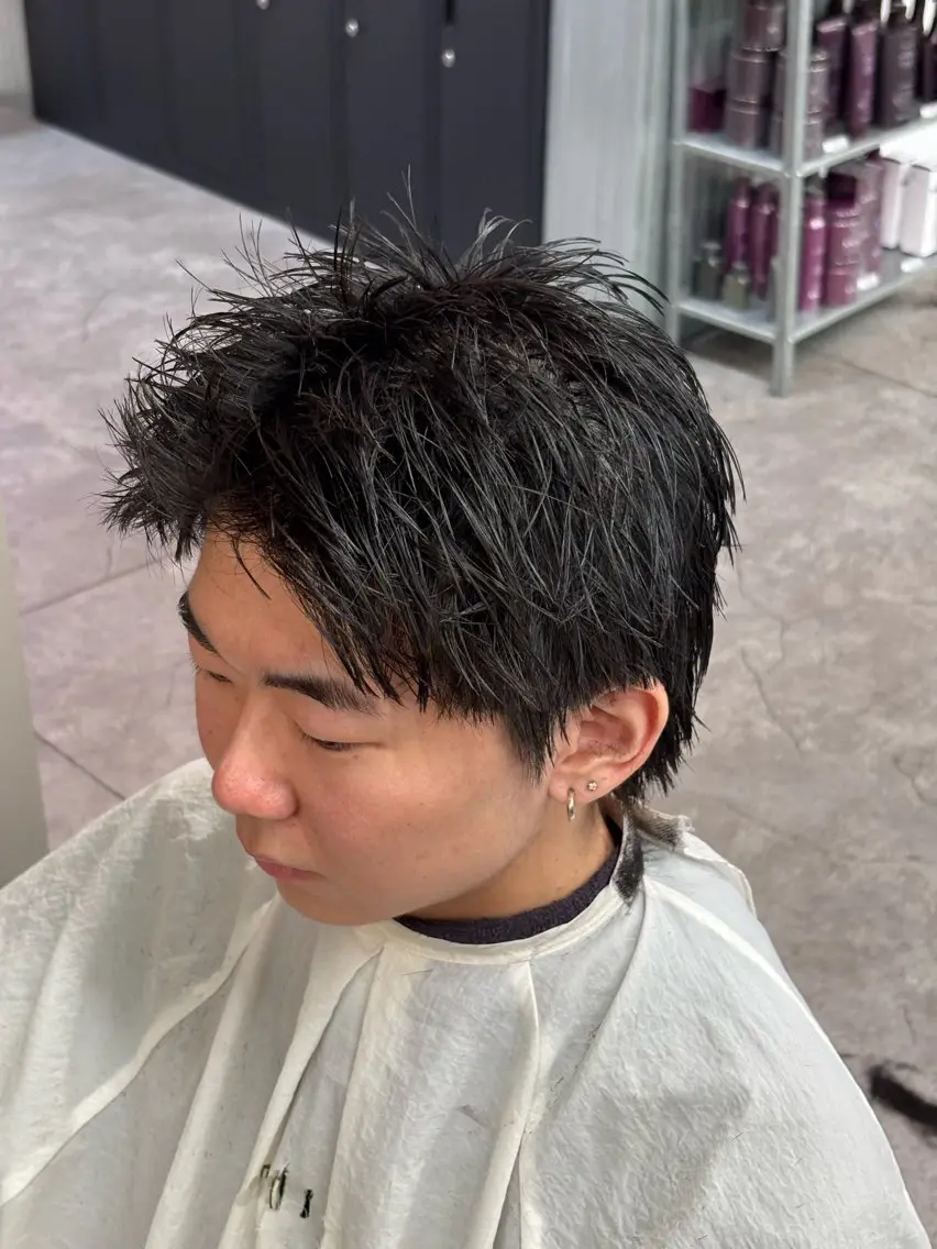 ショート カラー パーマ メンズ カット ヘアセット 🔥最強メンズ特化/ パーマの達人🔥風見のヘアスタイル