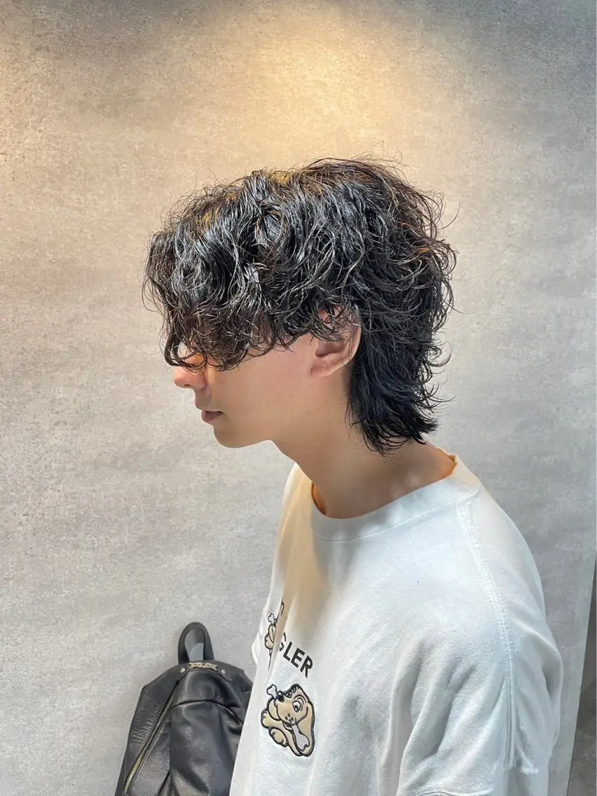ショート カラー パーマ ヘアアレンジ メンズ キッズ 磯村 翔大のヘアスタイル