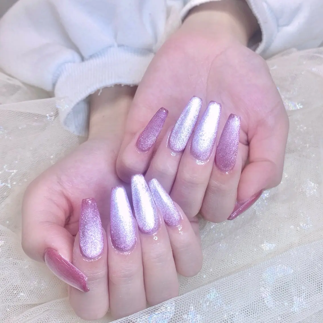 ネイル ハンドネイル 🎀kira 長さだし💗モチ最高のネイルデザイン