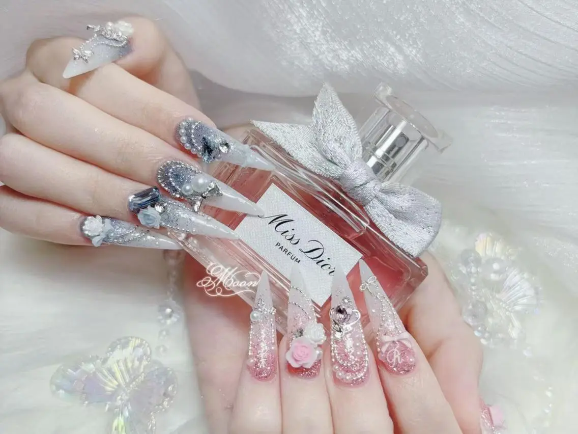 ネイル 成人式 ジェルネイル マグネットネイル 大理石ネイル(マーブル) 持ち込み ハンドネイル K.bi_nail ネイル長さ出し専門店のネイルデザイン