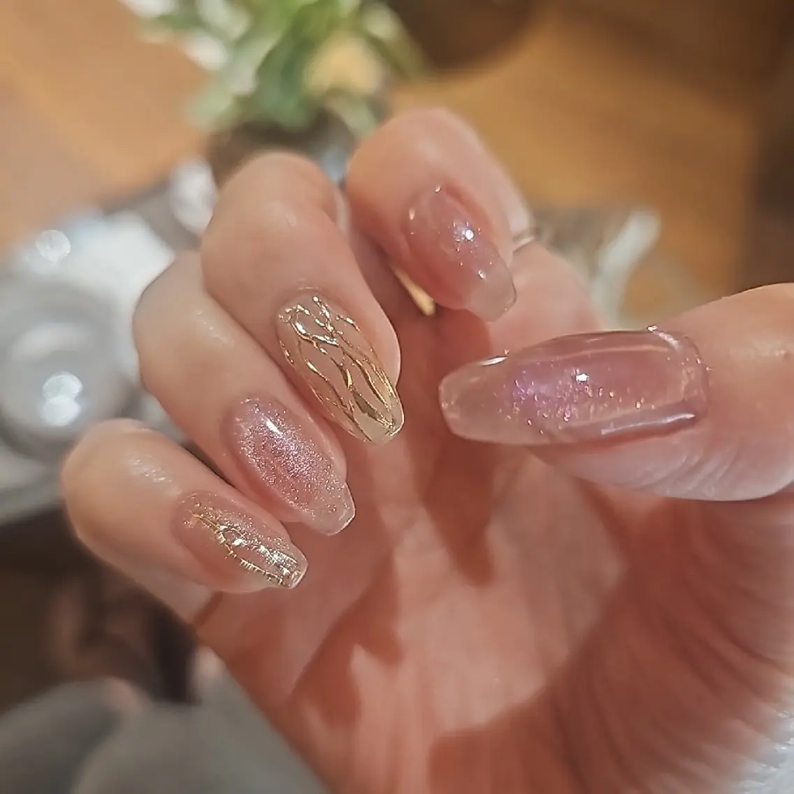 ネイル マグネットネイル ピンク salon de  Princessのネイルデザイン