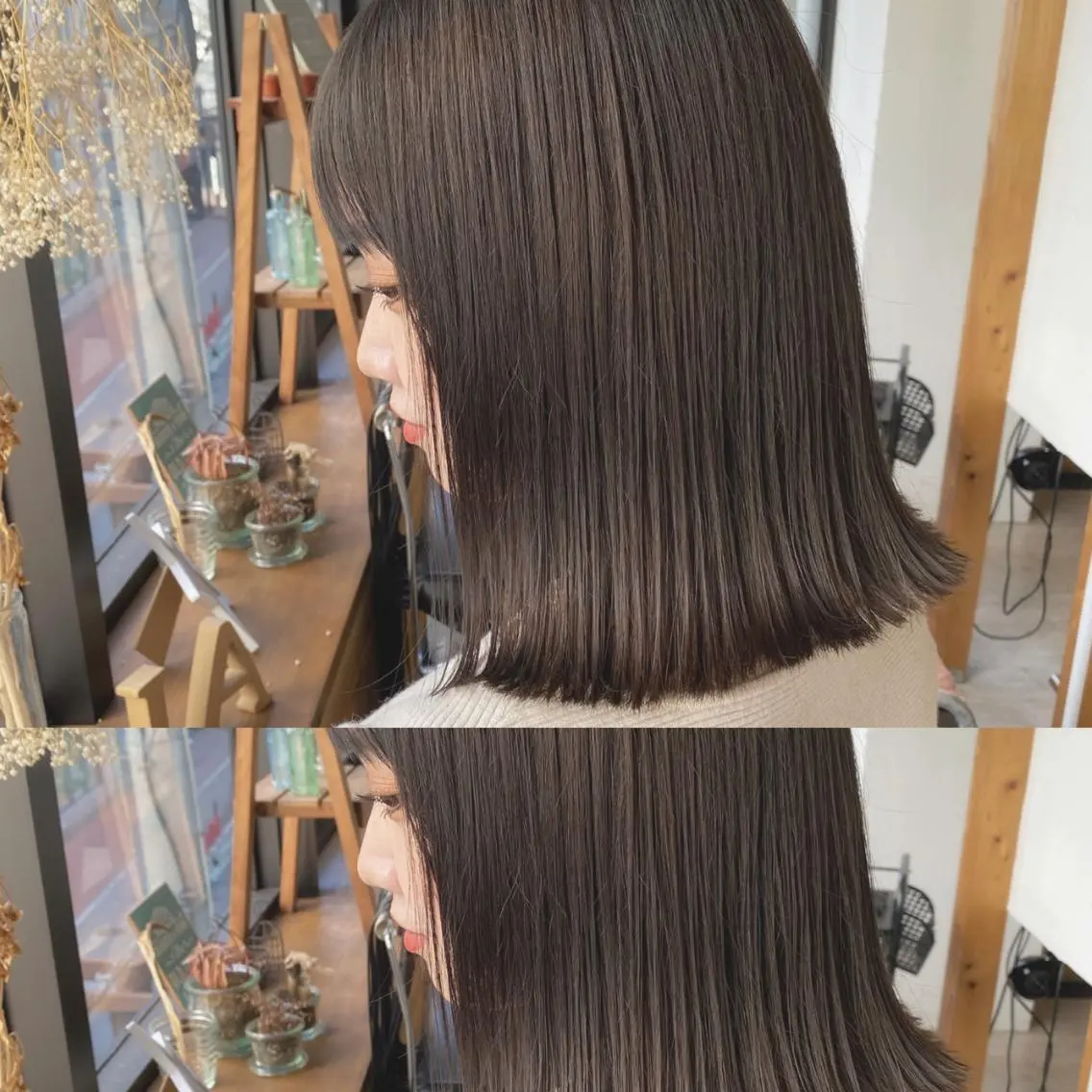ミディアム カラー ヘアアレンジ メンズ ネイル マツエク・マツパ グレージュ ハイライト、レイヤー カット/西梅田/中西のヘアスタイル