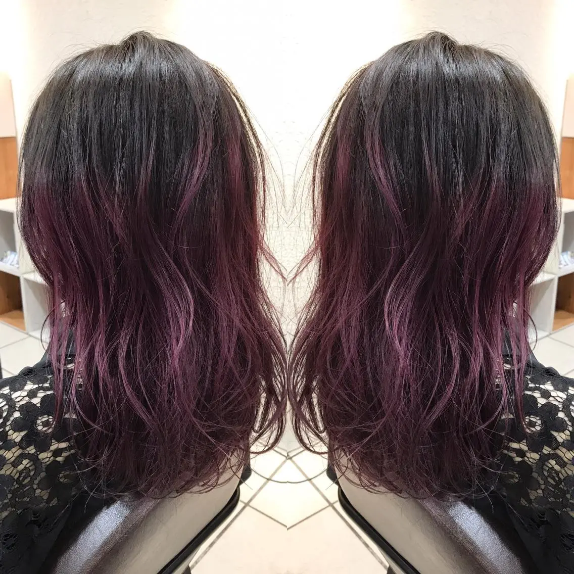 ミディアム カラー シールエクステ⭐️ オオミタクヤのヘアスタイル