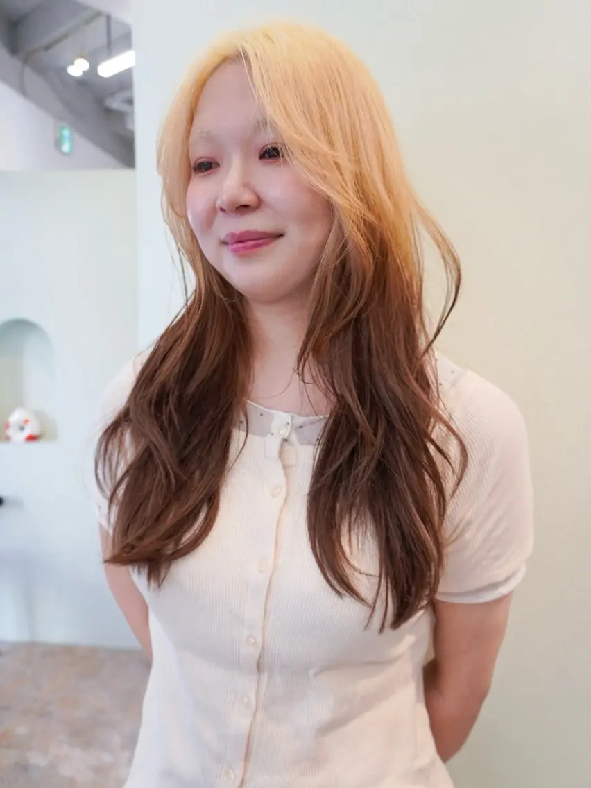 ロング カラー ブリーチ ブロンド レイヤーカット ヘアカラー 🩰暖色カラー人気 No.1！/リカ🩰のヘアスタイル