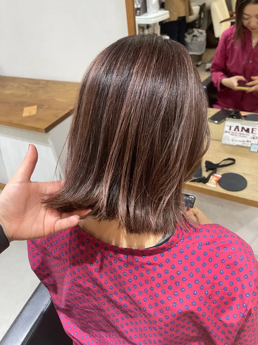 ショート カット ヘアカラー トリートメント ボブ人気No,1✨ TAME副店長のヘアスタイル