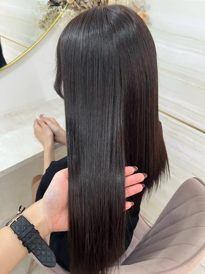 ロング カラー ブラウンカラー ナチュラルブラウン トリートメント ヘアカラー トリートメント あみ/暗髪オリ ーブ特化🍃髪質改善のヘアスタイル