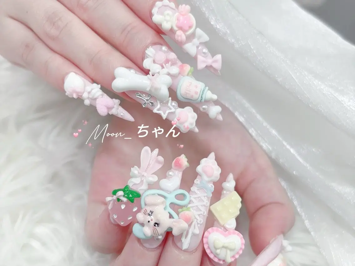 ネイル 成人式 大理石ネイル(マーブル) ネイルチップ 冬ネイル クリスマス ハンドネイル MoMoA Nail ネイル長さ出し専門店のネイルデザイン
