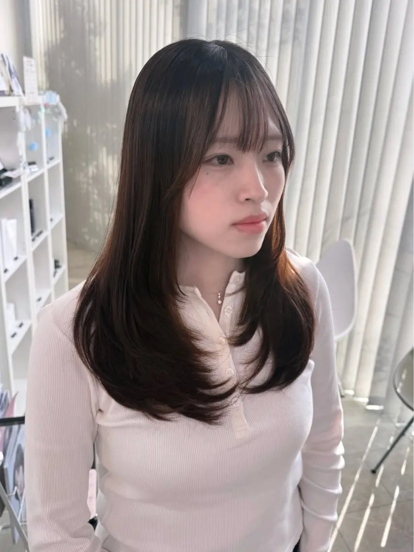 セミロング KOS pink／ 濱口 菜緒のヘアスタイル