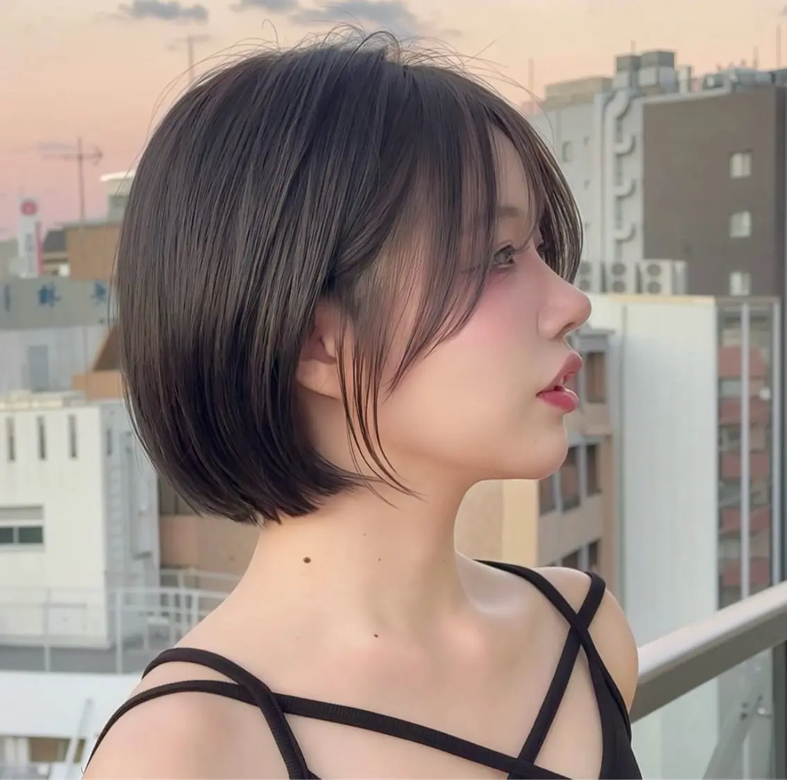 ショート カット ヒナ/ボブ ×ベージュ‎🤍のヘアスタイル