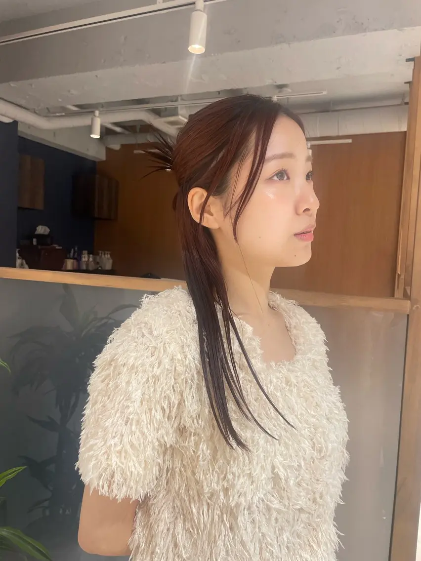 ロング カラー 韓国風ヘア ヘアカラー トリートメント mei|顔まわり ×透明感カラーのヘアスタイル