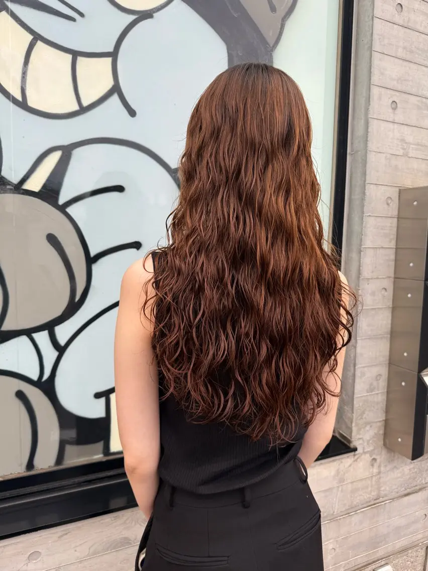 ロング カット ヘアカラー パーマ トリートメント 🌿朝5分でお洒落 パーマスタイル🌿のヘアスタイル