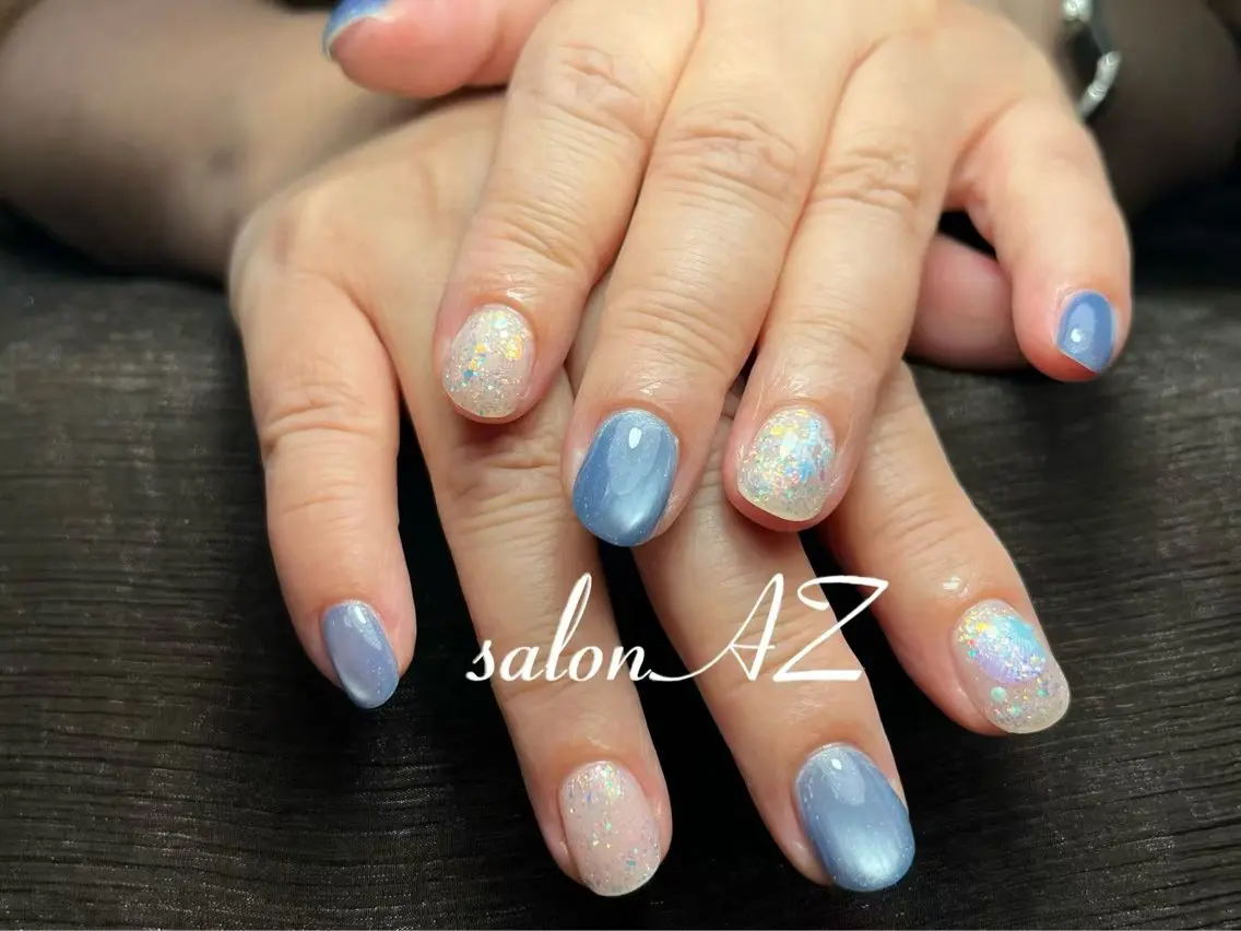 ネイル アートネイル 長さ出し フットネイル フレンチネイル ジェルネイル ハンドネイル salon AZのネイルデザイン