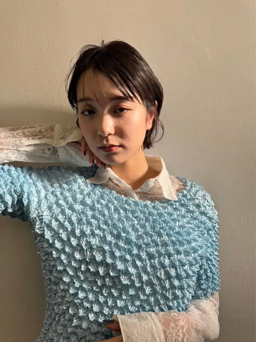 ショート カラー nishido ハイライト/パーマのヘアスタイル
