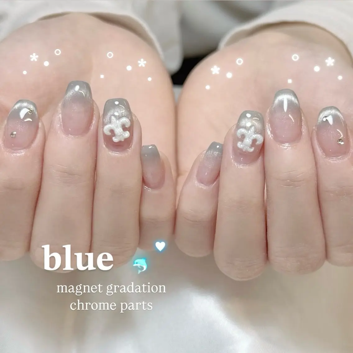 ネイル オーロラネイル ブルー フラッシュネイル フットネイル フレンチネイル 🌷yui ネイル🌷のネイルデザイン