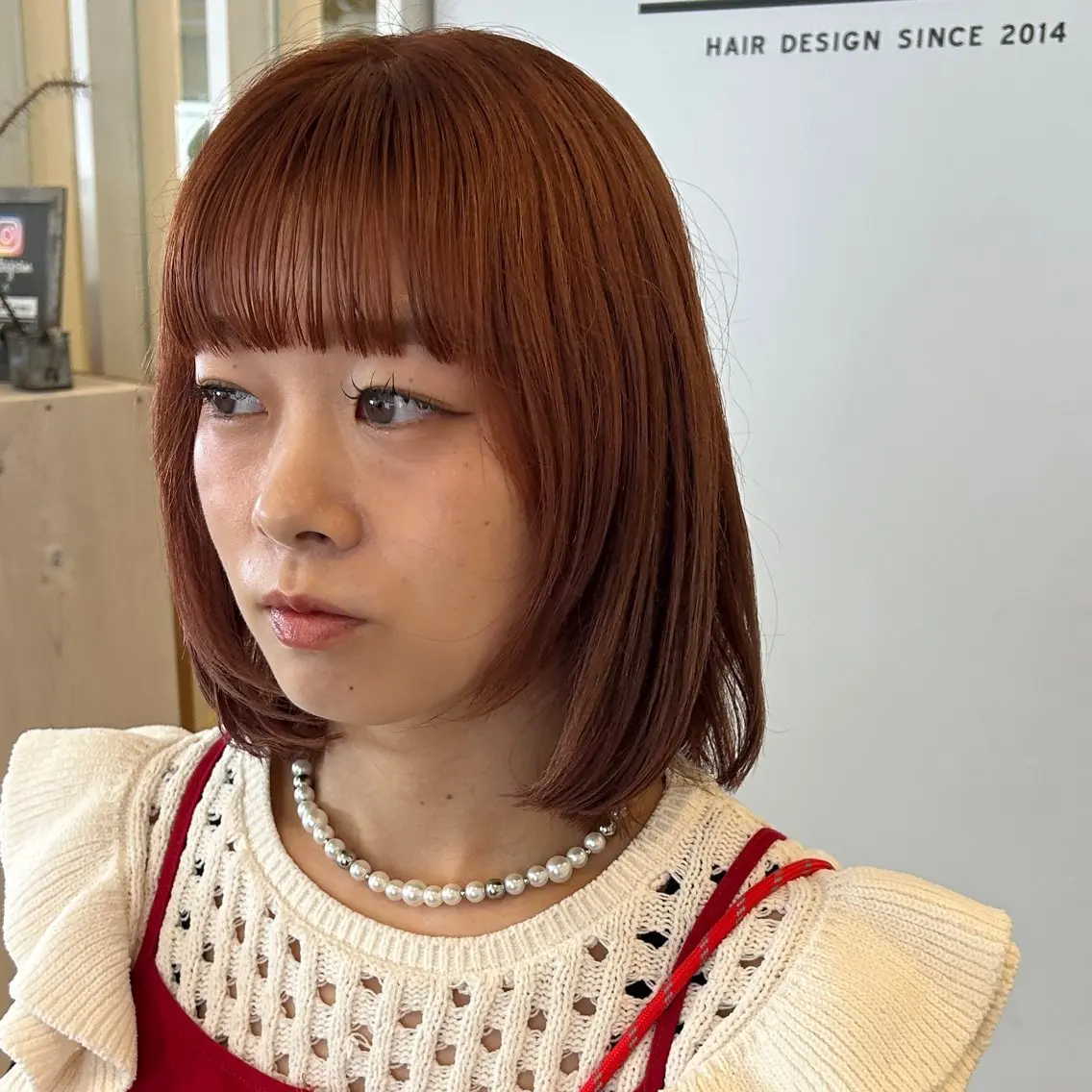 ミディアム ボブレイヤー ボブ レイヤーカット カット ヘアカラー and tomi :山本明莉のヘアスタイル