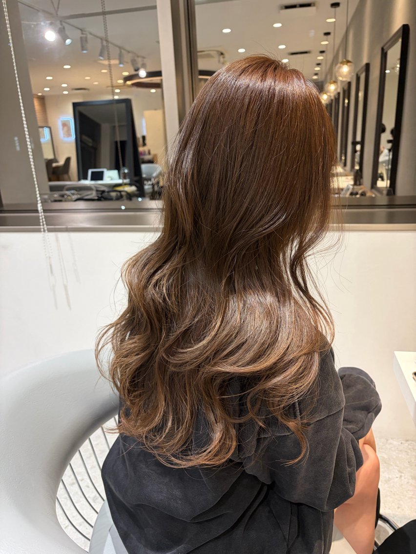 ロング カラー ケアカラー ヘアカラー トリートメント ヘアセット/レイヤー グレージュ/はるかのヘアスタイル