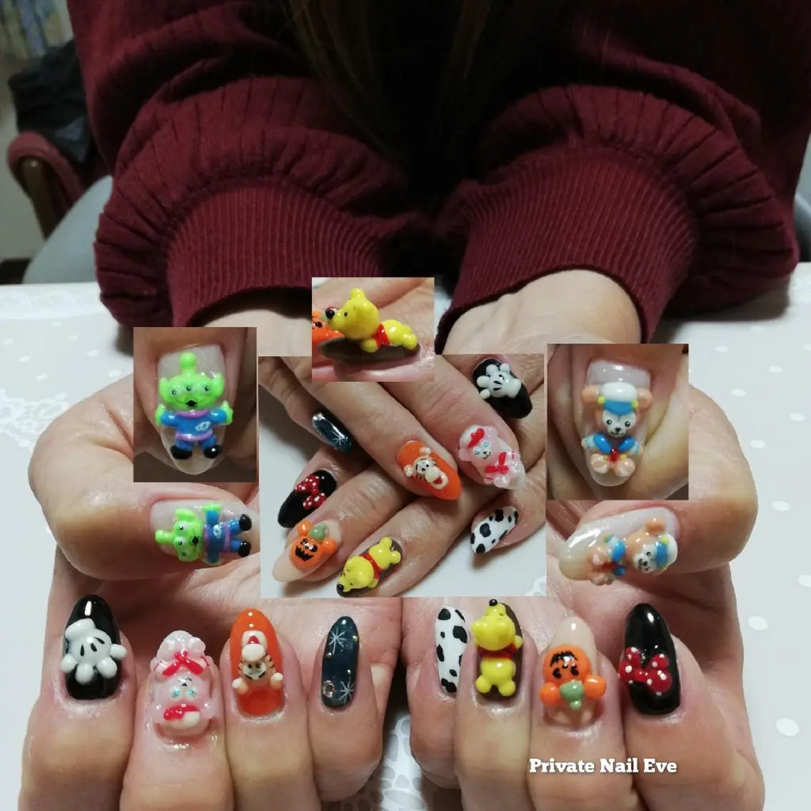 ネイル グリーン ハロウィン リボン ハンドネイル ネイル junkoのネイルデザイン
