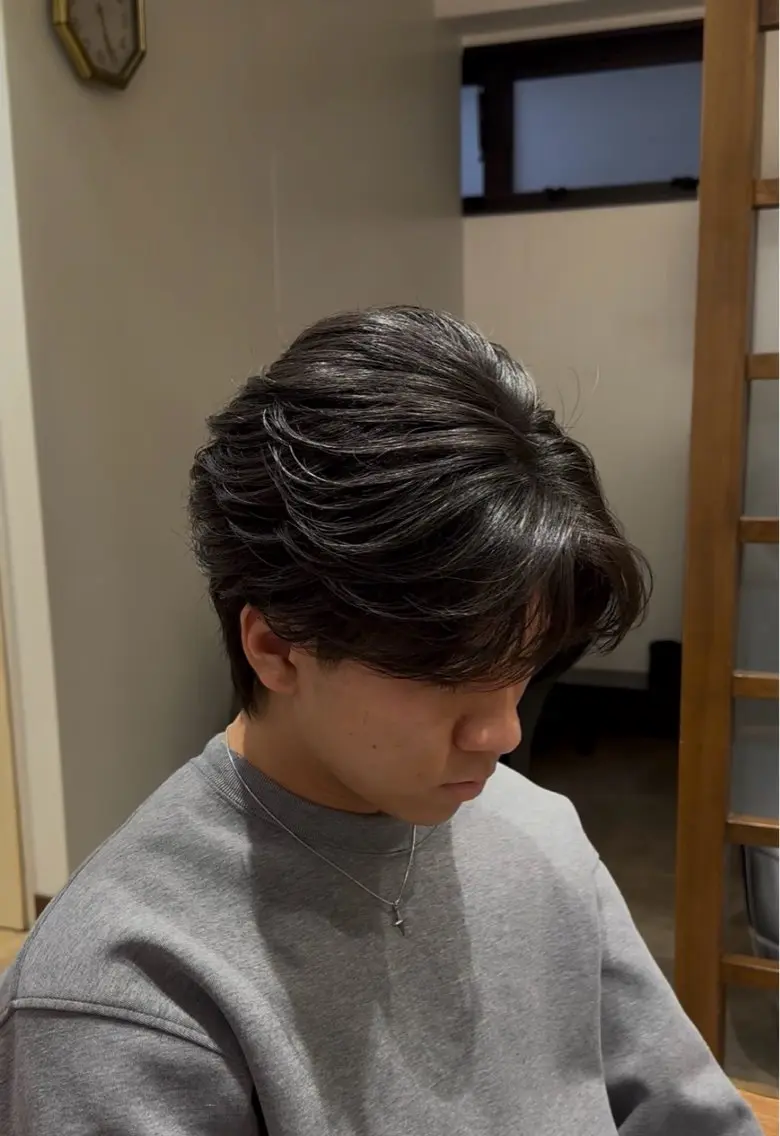 ショート パーマ メンズ カット パーマ メンズ特化/フェザー パーマ  和哉のヘアスタイル
