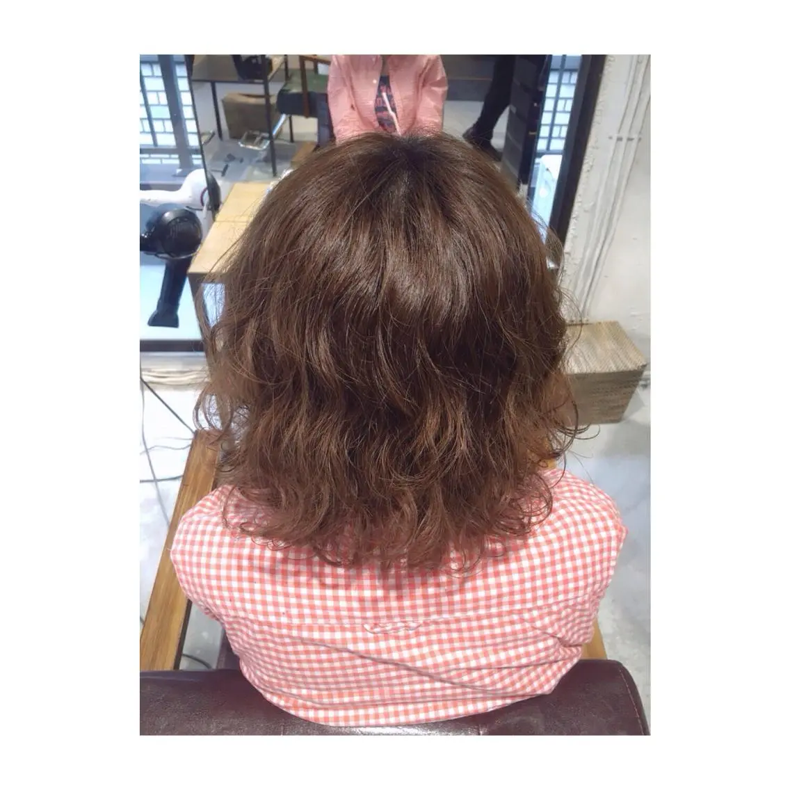 ショート ミディアム カラー パーマ ミディアムパーマ デジタルパーマ アオガミ （前髪顔周りカット）のヘアスタイル
