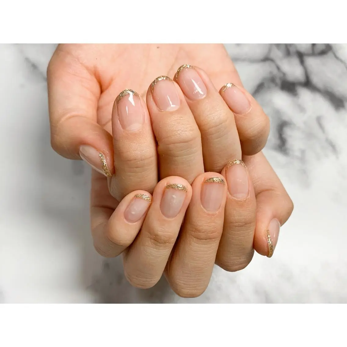 ネイル フレンチネイル ラメ(グリッター) nailsalon maluriのネイルデザイン